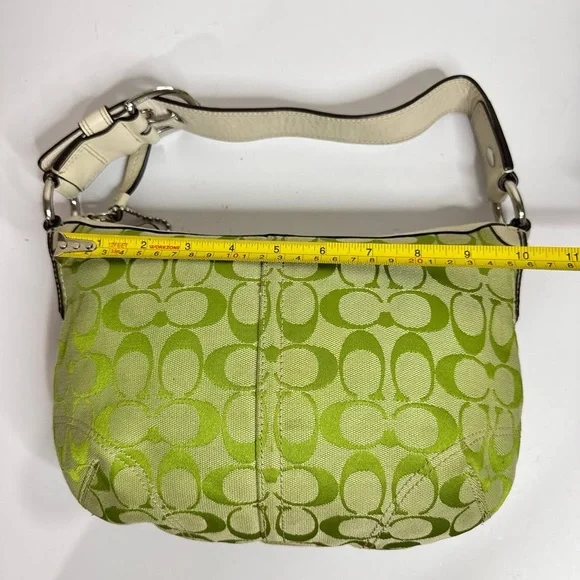 Rare✨　Coach Signature Hobo Bag Green Y2K COACH Vintage Y2K Hampton Demi Leather Small Green Hobo Shoulder